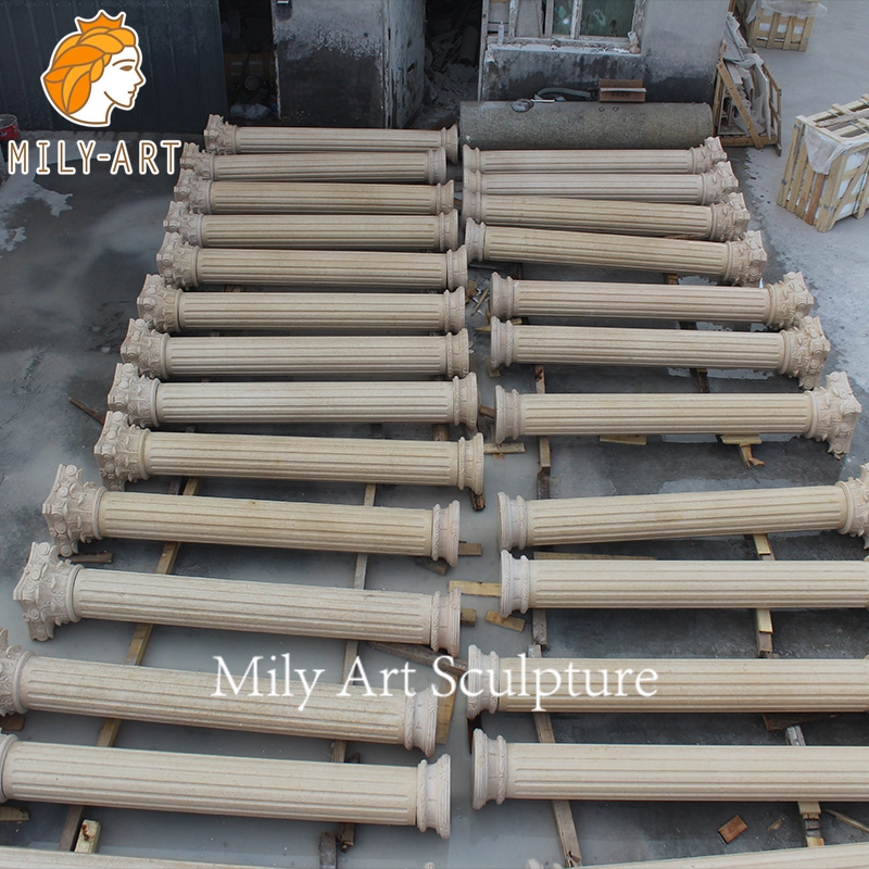 Outdoor Decoration Hand Carved Stone Marble Columns