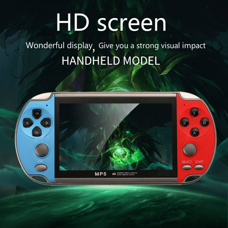 New Handheld Game Console 5.1 Inch 8GB X9 Retro Mini Arcade Video Game Console Player for PSP/Gba/Nes Support RMVB Double Rock