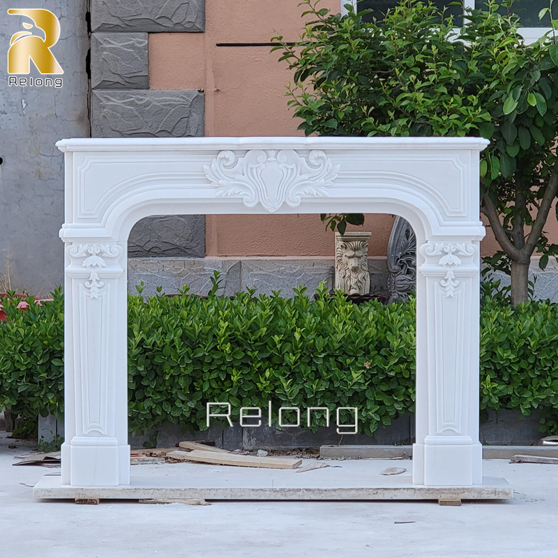 Wholesale Stone Carving Marble Fireplace Mantel for House Decoration
