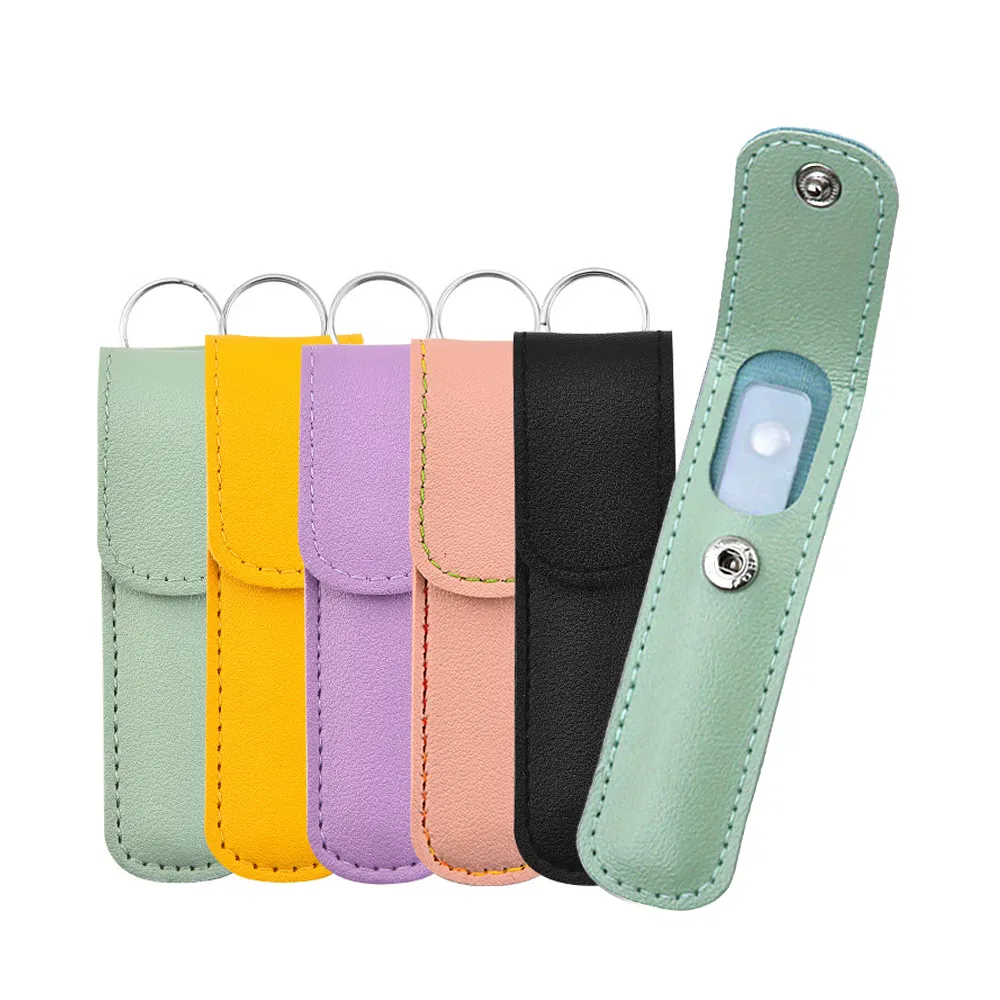 Custom Mini Glass Manicure Supplies Glass Crystal Nail Art File Natural Nano Nail Buffers with Leather Case