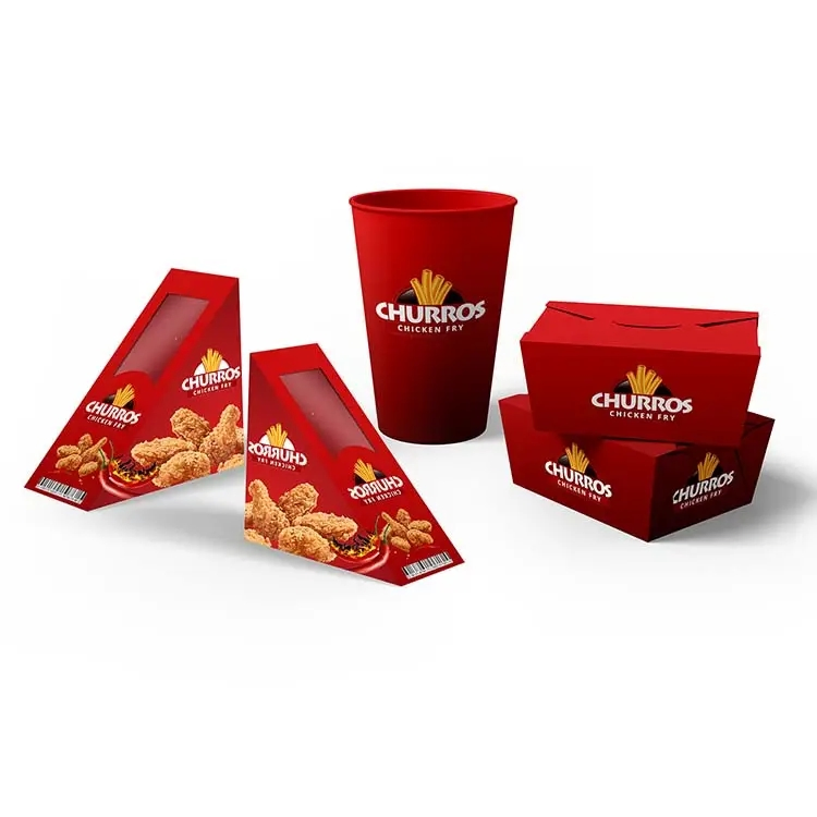 Disposable Take out Fast Food Paper Container Box, Takeaway Chicken Wing Box, Custom French Fries Fast Food Packaging Burger Box