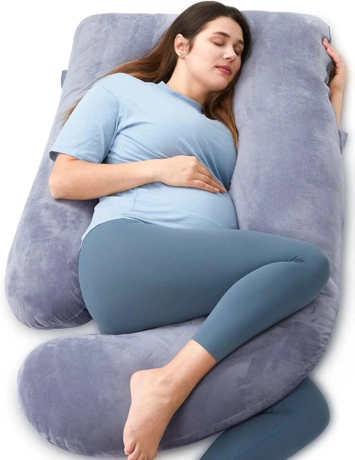 Pregnancy Pillows for Sleeping with Adjustable Wedge Pillow, Full Body Support Maternity Pillow for Pregnant Women