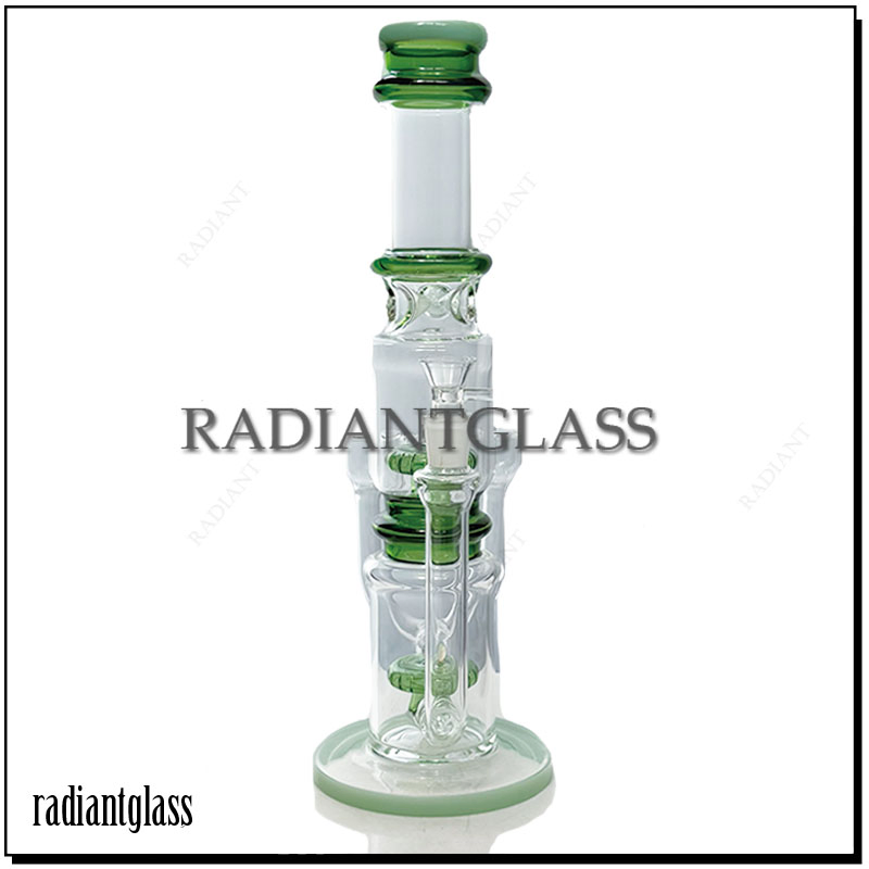 U-Tube Wheel Core 1413G Thick Glass Water Pipe 17inch Hookah Pipe with 14male Bowl Smoking Accessories