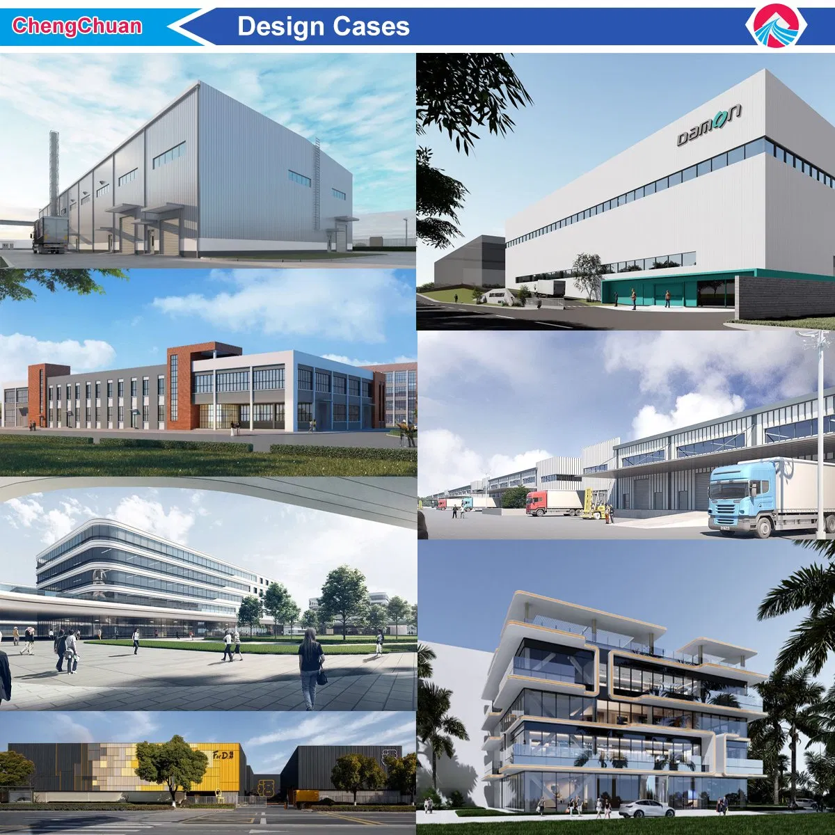 Large-Span Space High Rise Tempered Glass Modular Construction Industrial Commercial Hybrid House Office Prefab Prefabricated Metal Steel Structure Building