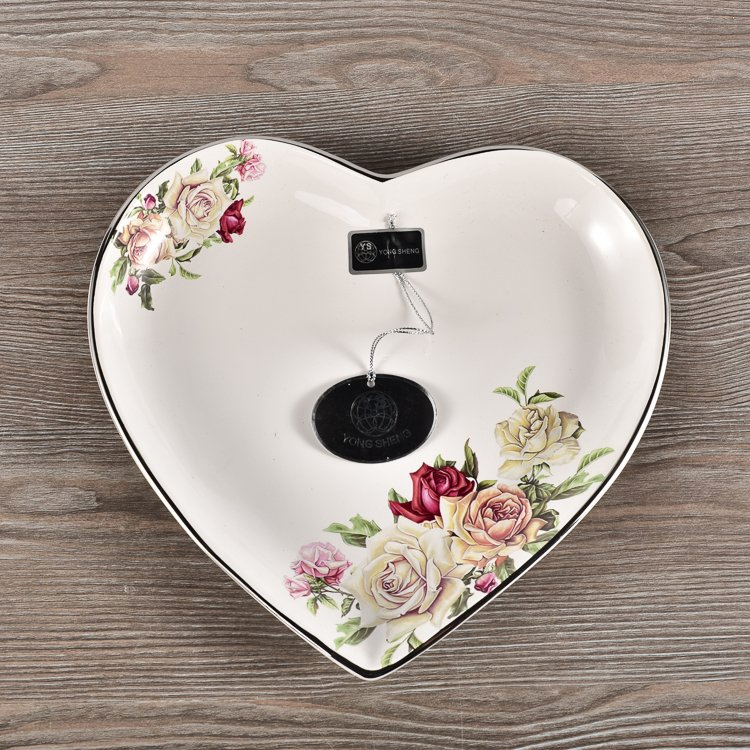 Multi-Sizes Ceramic Desert Dish Heart Shape Plate