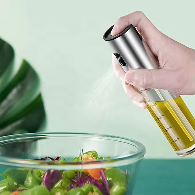 Stainless Steel Glass Spray Olive Oil Sprayer Bottle Oil Spray for Cooking Camping