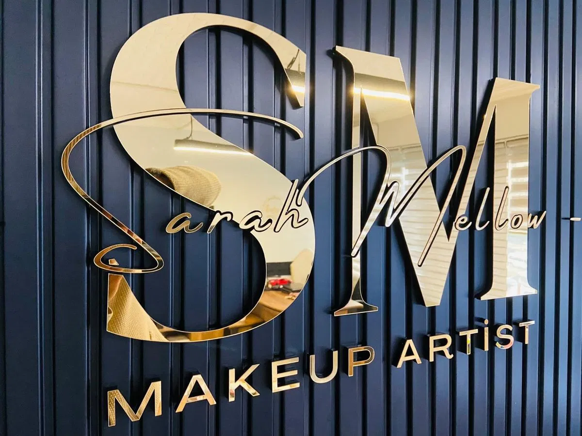 Illuminated Metal Business Logo Sign with Custom Acrylic Lettering