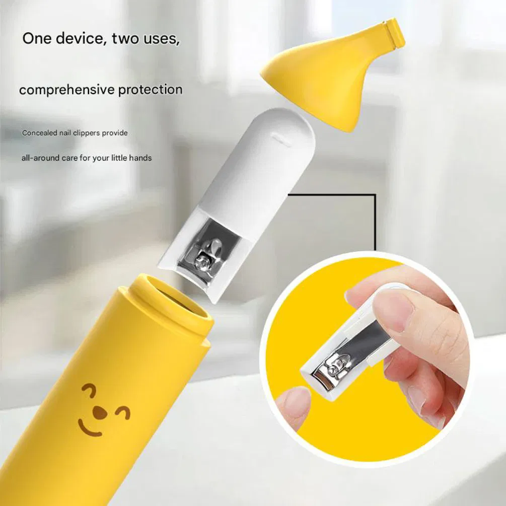 Cute Design 6 in 1 LED Light Electric Nail Clipper Rechargeable Safe Baby Care Nail Trimmer for Kids Manicure