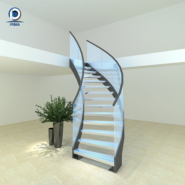 Chinese Factory Price Luxury Spiral Straicase Curved Wood Staircase