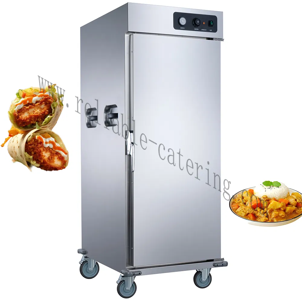 Multi-Tiered Hotel Banquet Food Warmer Cart with Removable Pans, Splash Guards & Humidity Control for Catering Services Food Holding Trolley