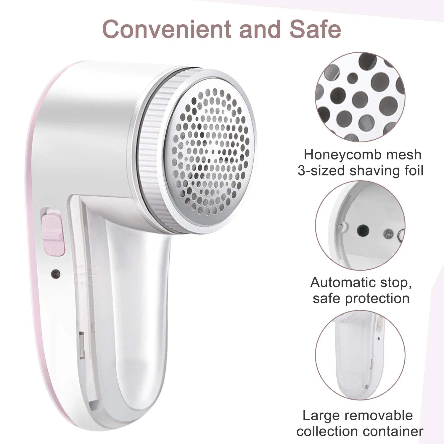 Electric Sweater-Shaver 2 Replaceable Stainless-Steel Blade Fabric Shaver Defuzzer Rechargeable Lint Remover