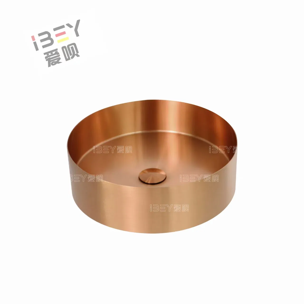 Раковина для ванной круглая Rose Gold из нержавеющей стали