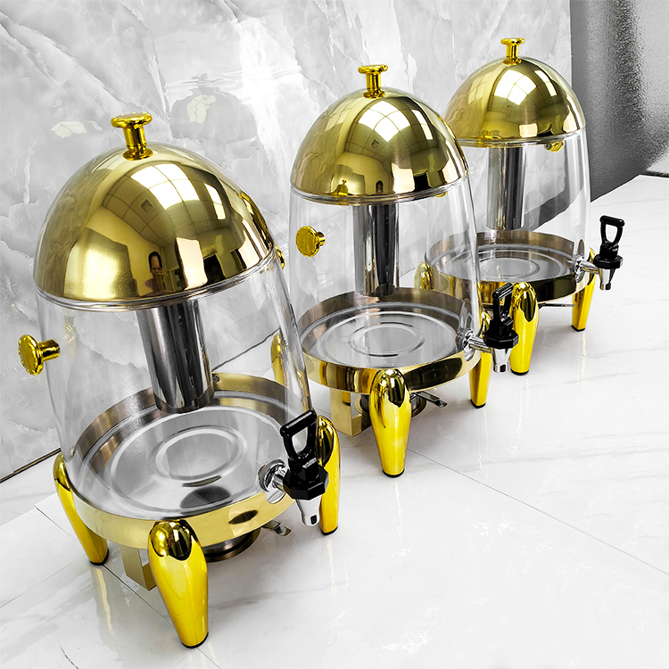 Commercial Large Capacity Hotel Banquet 12L Juice Dispenser Gold Design Food Restaurant