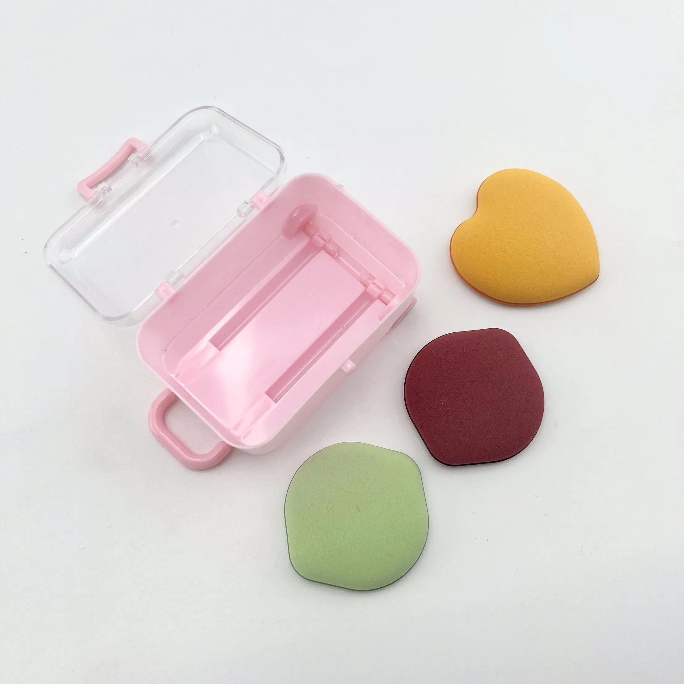 3PCS Set Durable Mini Finger Cosmetic Foundation Blending Puff Air Cushion Powder Puff with Plastic Box