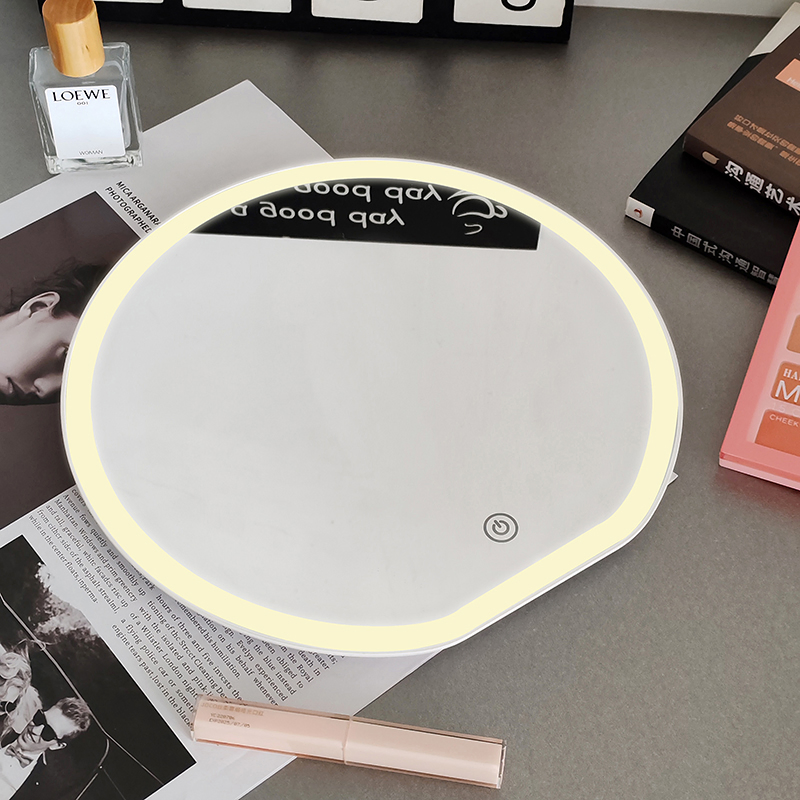 Portable Foldable Desktop Round LED Mini Makeup Mirror