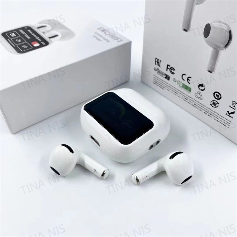 Hot Selling A9 PRO Tws Earbuds with Color LED Screen Enc Active Noise Cancelling Headset