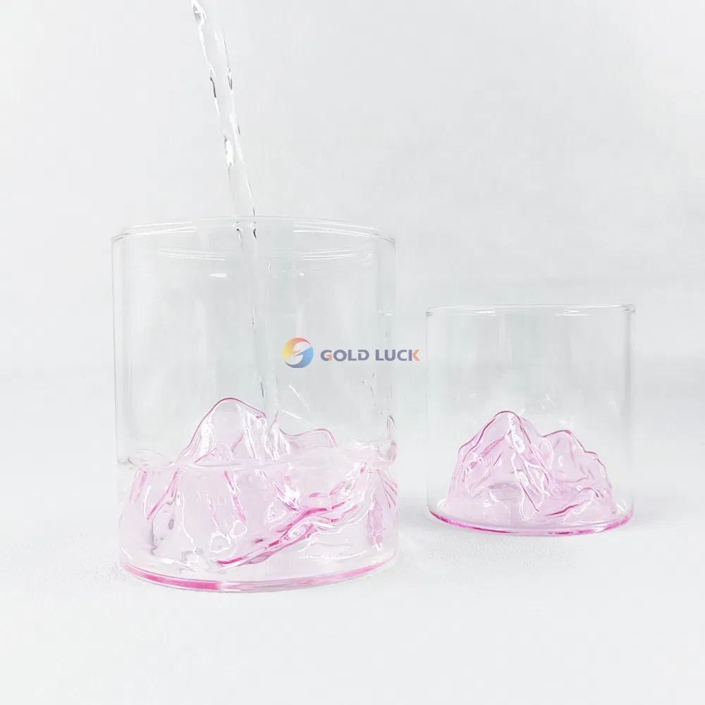 Unique Mountain Bottom Glasses Borosilicate Material Cup for Liquor Spirit Beverage