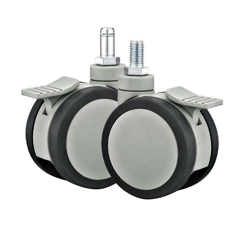 75/100/125mm Full-Plastic PU Medical Twin Caster Type a Medical Beds Medical Equipments Wheels Caster