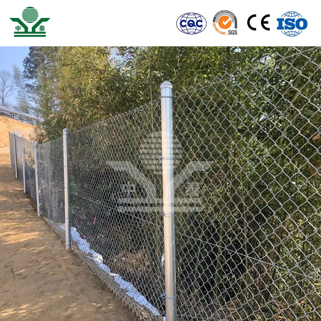 Zhongtai Artificial Grass Chain Link Fence China Suppliers Galvanized PVC Coated Stadium Chain Link Fence 45mm X 45mm 6 FT Galvanized Stadium Chain Link Fence