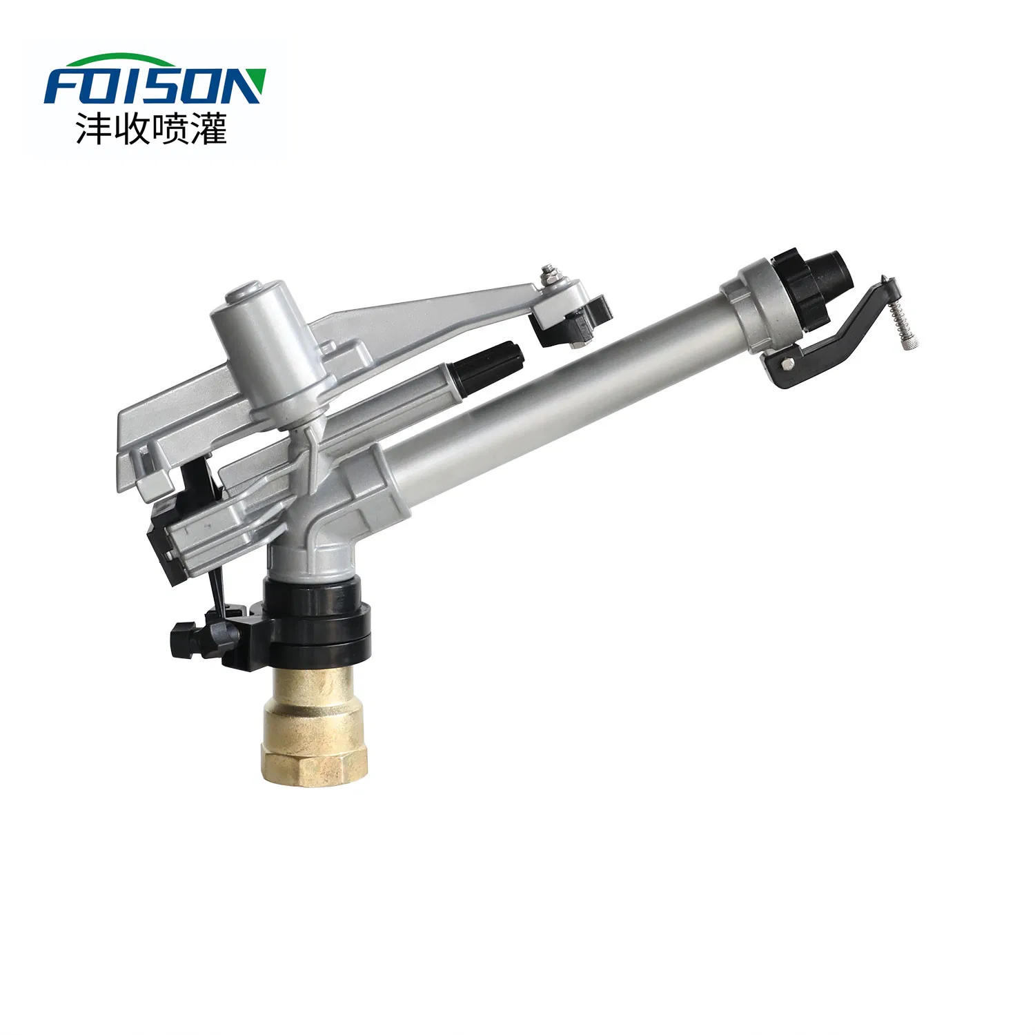 Foison 360 Gear Drive 1.5'' Female Brass Material Rain Gun Sprinkler Big Gun Sprinkler Head for Farm Irrigation System