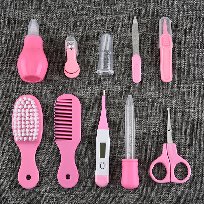 Infant Baby Grooming Tools Newborn Manicure Set Baby Healthcare Nail Hairbrush 10PCS