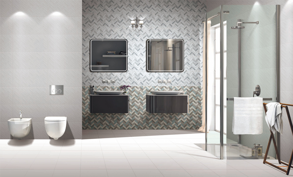 Home Decor 12*24inch Herringbone Multicolor Glazed Ceramic Wall Tile