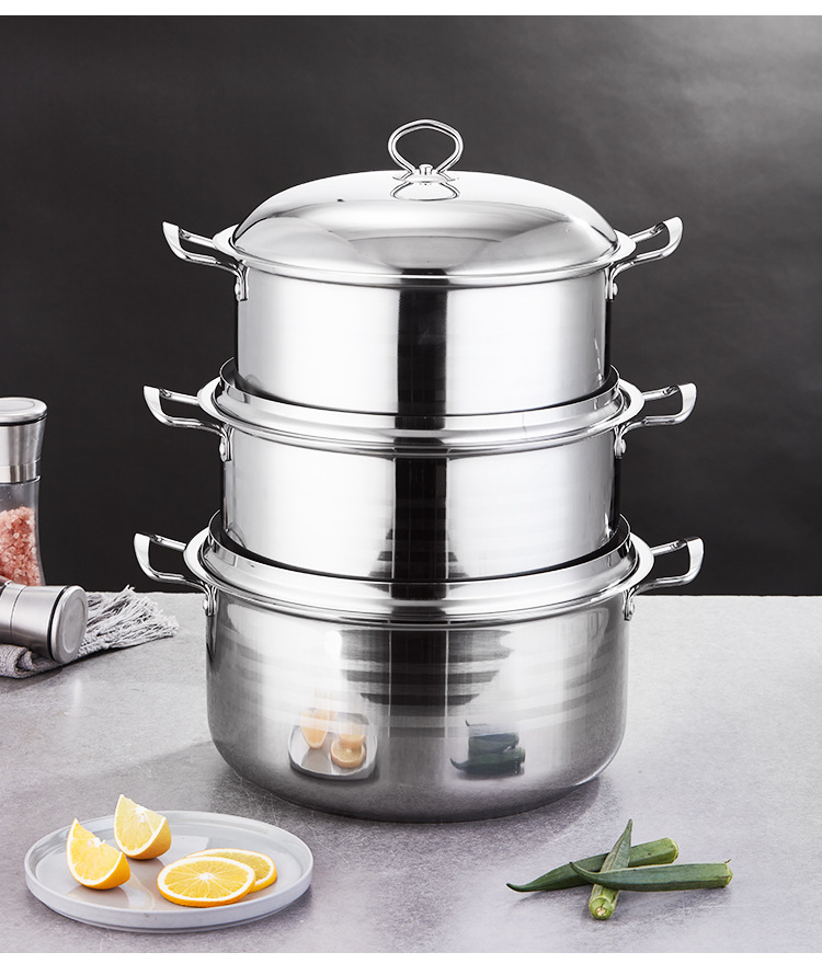 High Quality Heavy Thick Stainless Steel Stock Pot 6PCS 3 Sets Soup Stock Pots Soup Pot Stainless Steel Stock Pot for Soup Cookware Soup Pot Wholesale Price