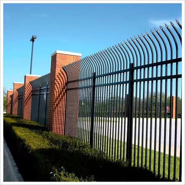 Black Steel Residential Palisade Picket Fence Panel Wrought Iron Aluminum Fencing Trellis Price