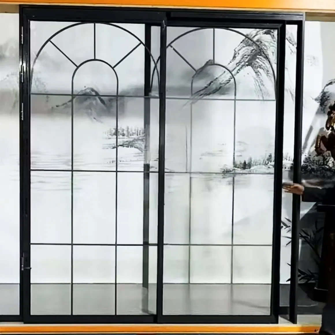 Aluminum Pd/PT Door Double-Leaf Folding Swing Door Modern Exterior Front Entry Slide Door