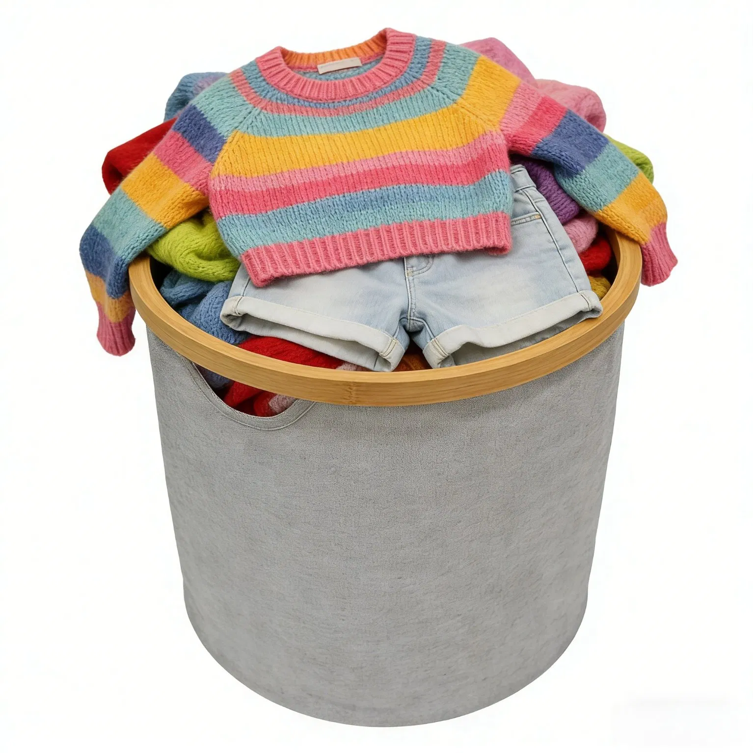Collapsible Fabric Laundry Hamper Freestanding Dirty Clothes Basket with Handle