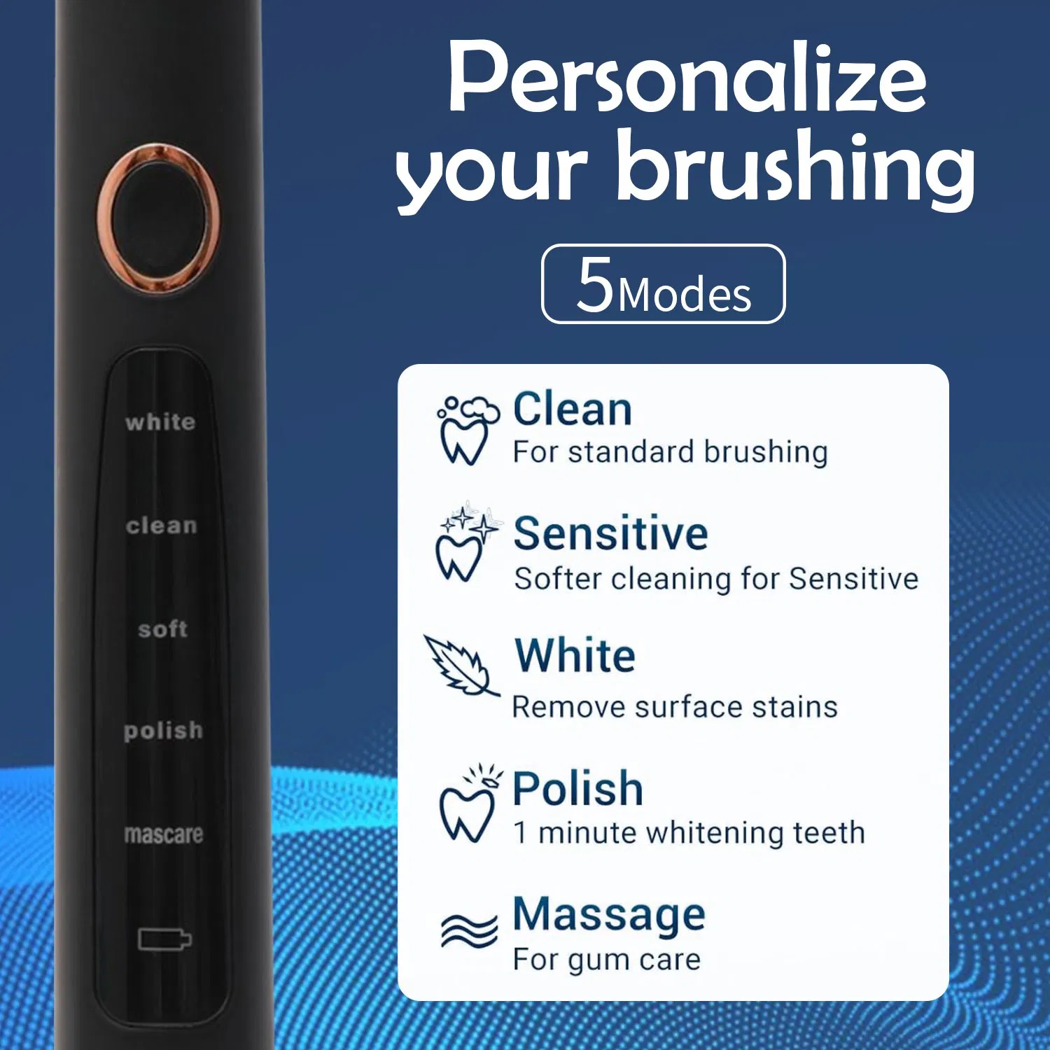 Wholesale Price Electric Toothbrush Waterproof Ipx7 Rechargeable Head Electric Toothbrushfor Adult