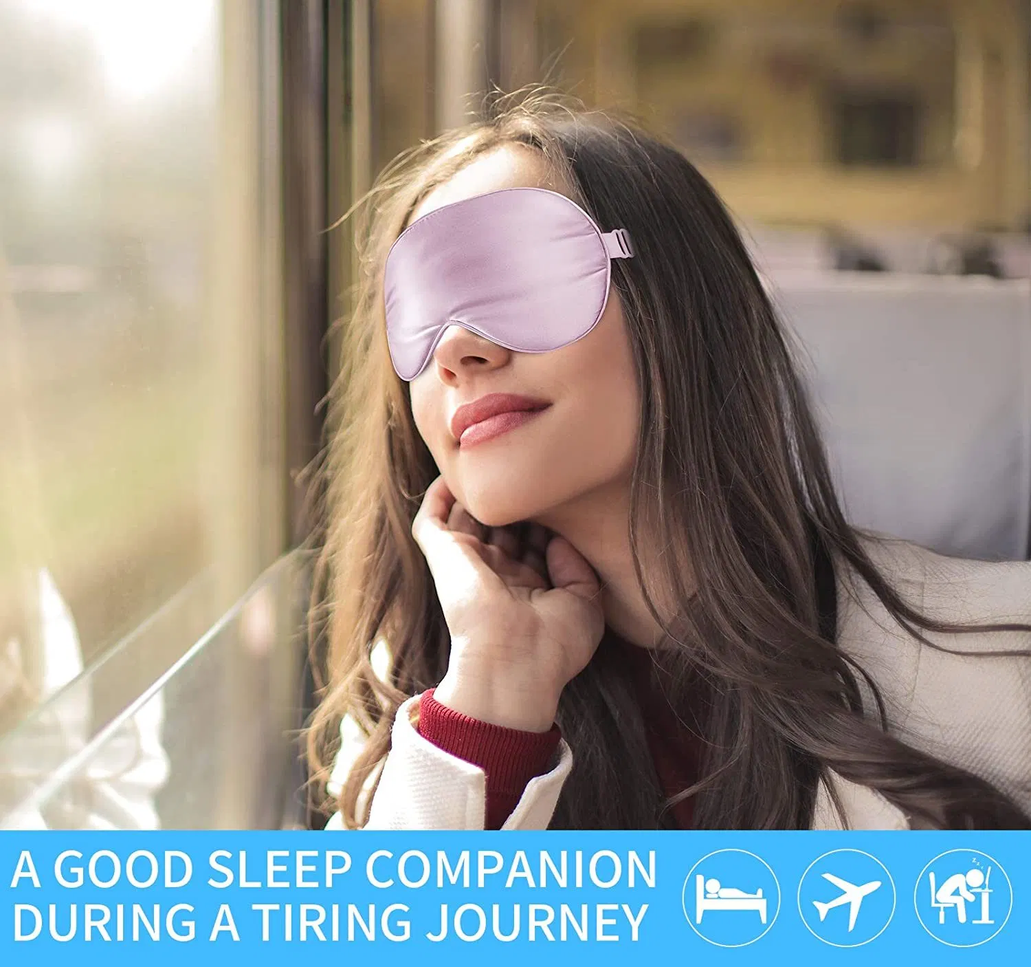 Silk Sleep Mask, Super-Smooth &amp; Soft Eye Mask with Adjustable Strap
