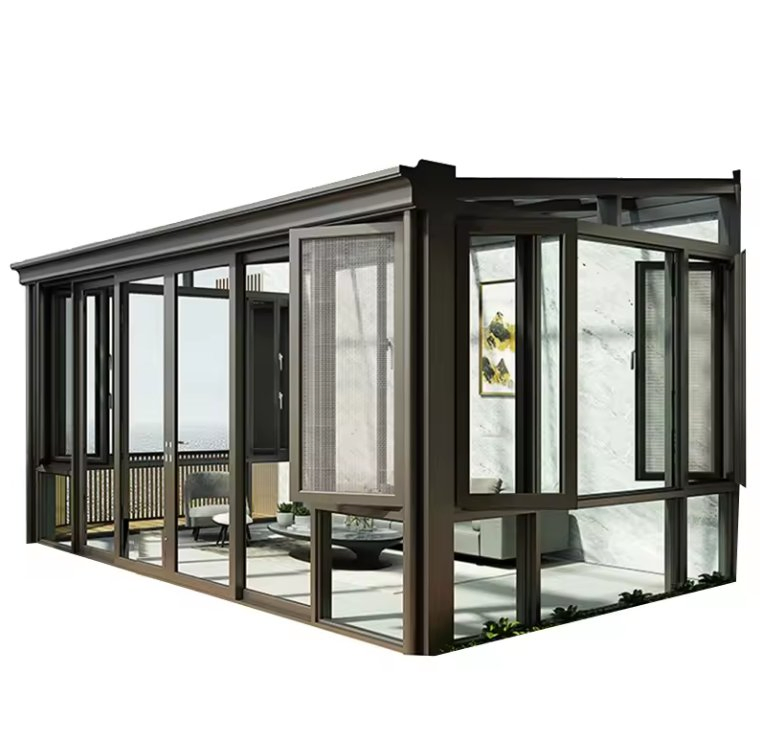 Modern Aluminum Sunroom with Slant Roof Lowes Living Room Conservatory Enclosure Outdoor Glasshouse and Glassroom