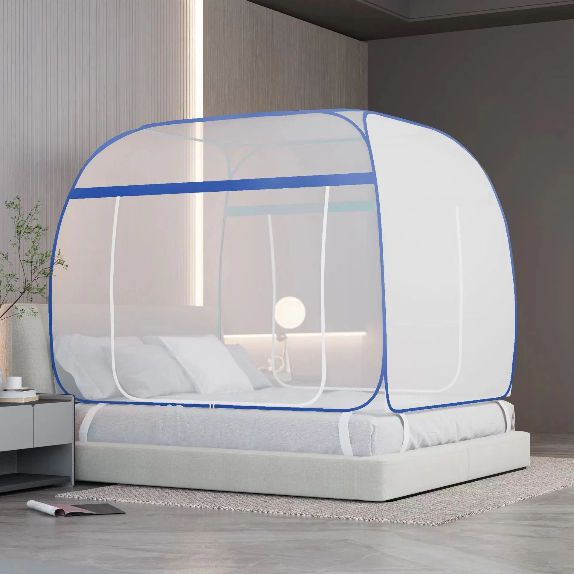OEM Household Bedroom Simple Free Installation Integrated Zip Mosquito Nets