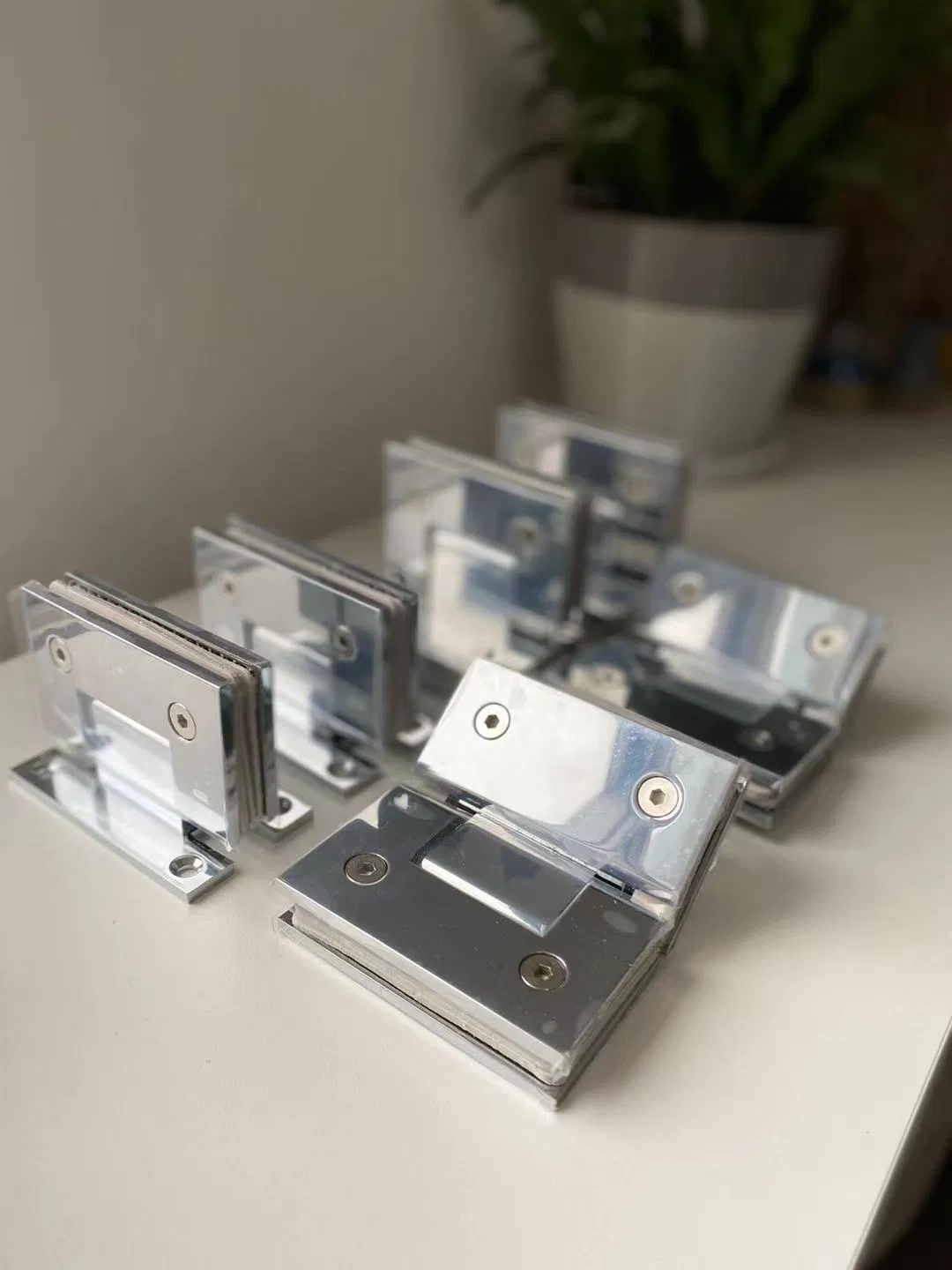 Brass Solid Shower Hinge, Chrome Coating Finished Shower Hinge