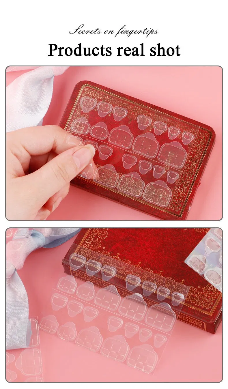 Salon Nail Jelly Double-Sided Label Transparent Nail Sticker Adhesive Tabs DIY
