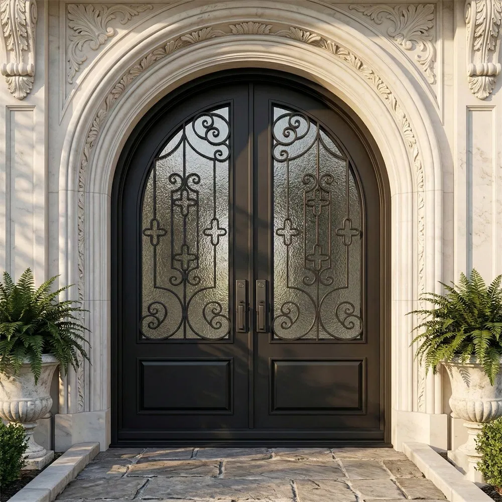 Electronic Smart Lock Wrought Iron Door for Elite Manor Entrance