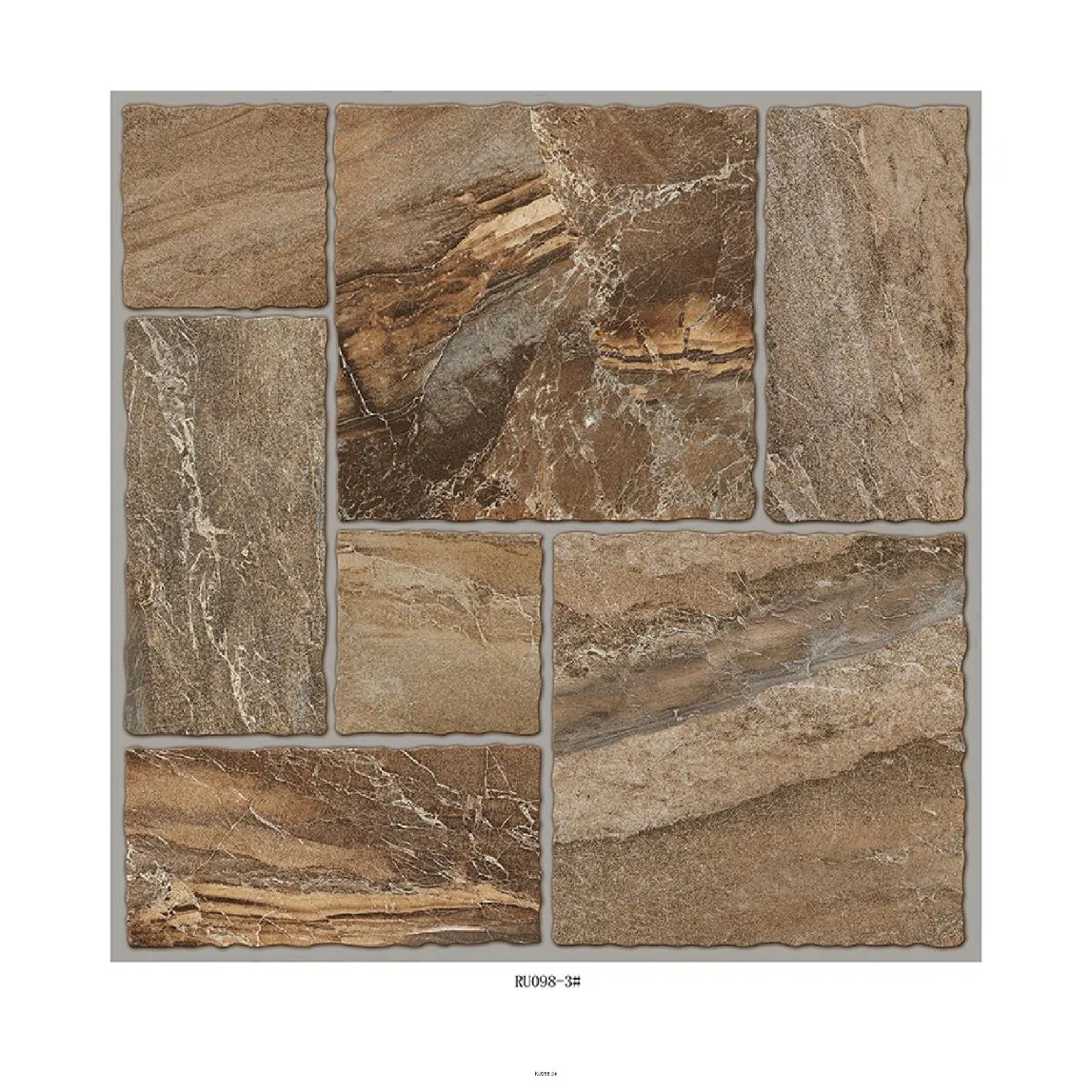 Керамогранит матовый Rustic 600x600 мм, серия Dark