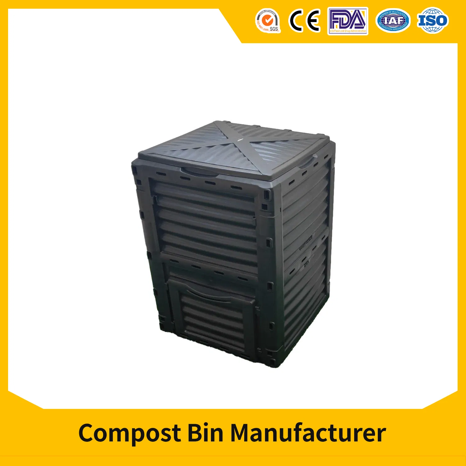 Heavy Duty Eco-Friendly Black Wholesale Household Plastic Compost Bin for Home Garden