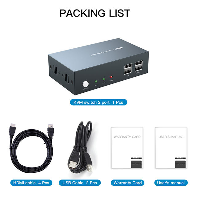 Customization HDMI Kvm Switch USB Switcher