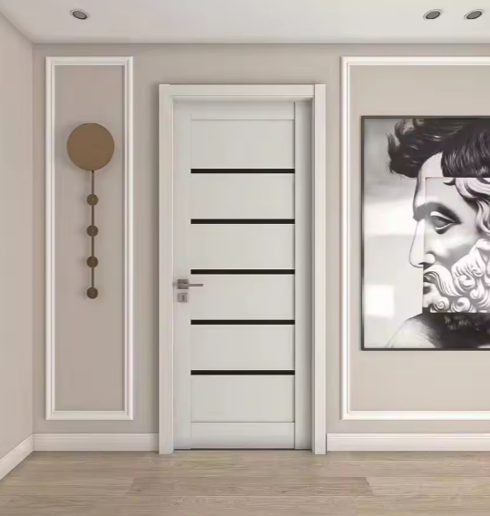 Luxurious Solid Wood Interior Door. Modern Soundproofing, Elegant Bedroom and Home Design