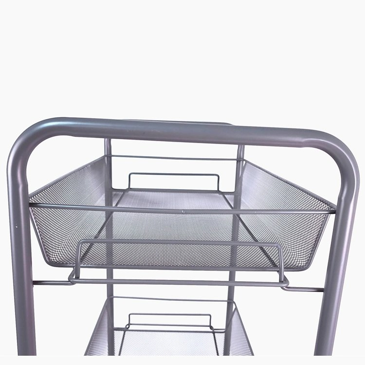 3-Level Mobile Metal Food Storage Shelves Home Bathroom Kitchen Trolley