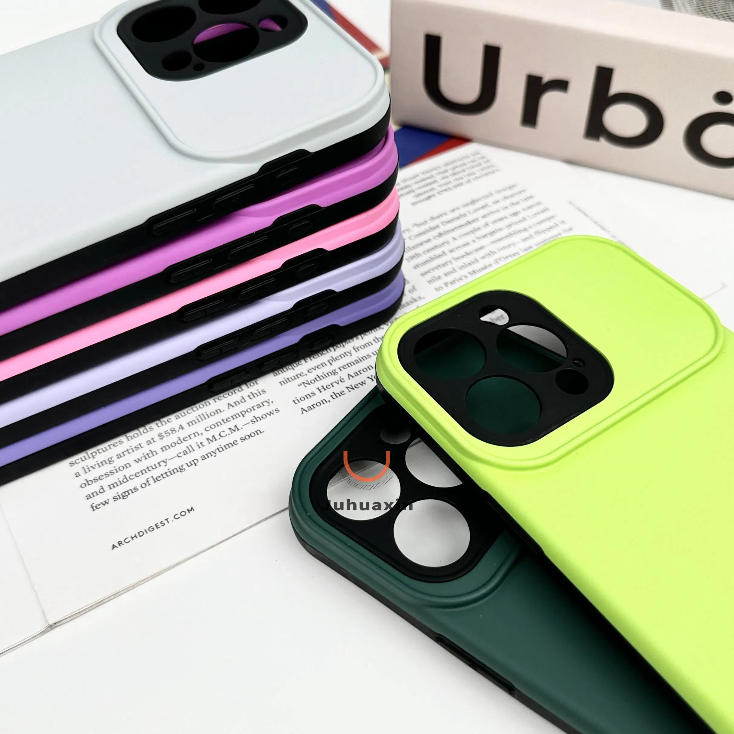 Чехол для iPhone 16 PRO Max с защитой камеры, кожаный