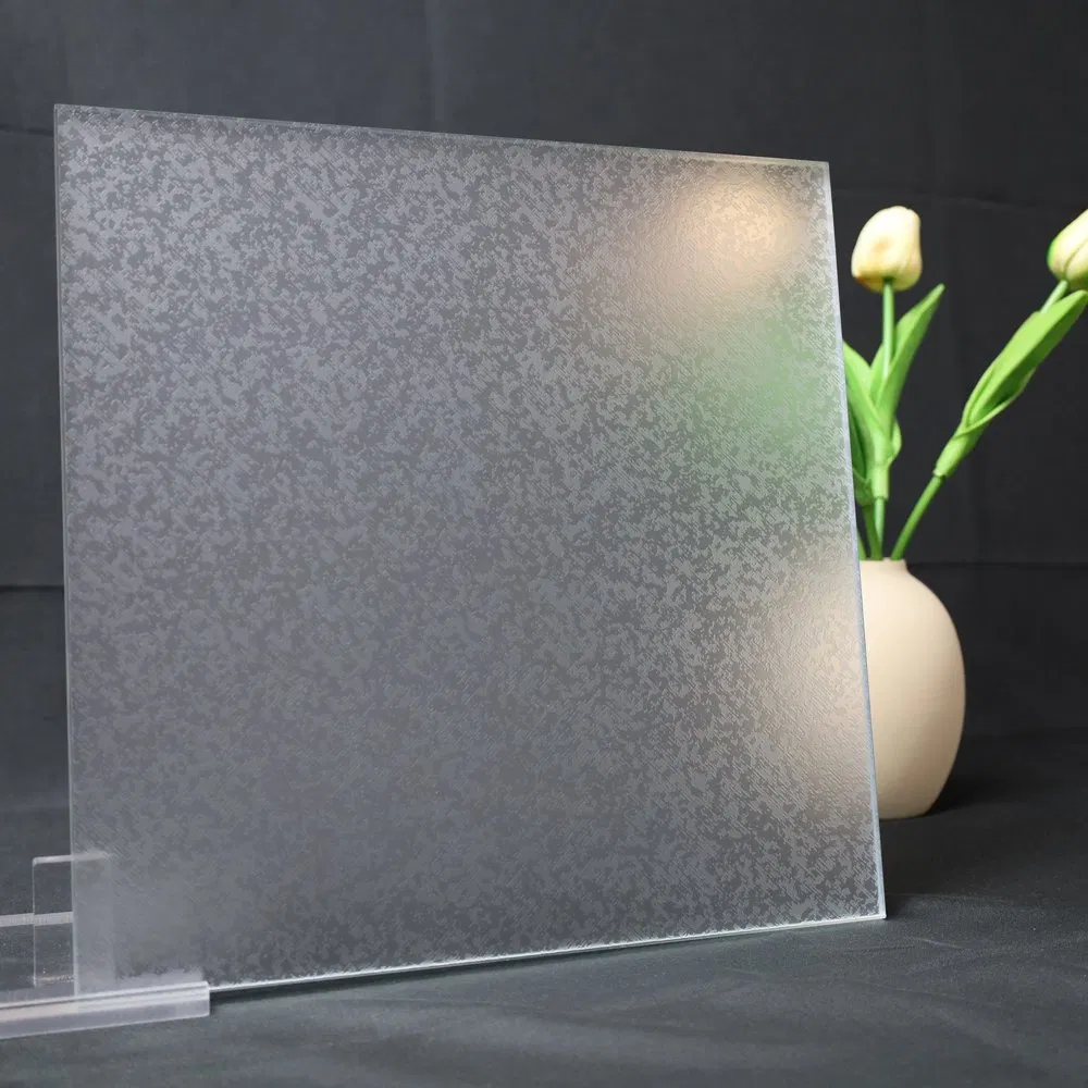 Modern Acid-Etched Glass Wall Cladding with Glossy Finish