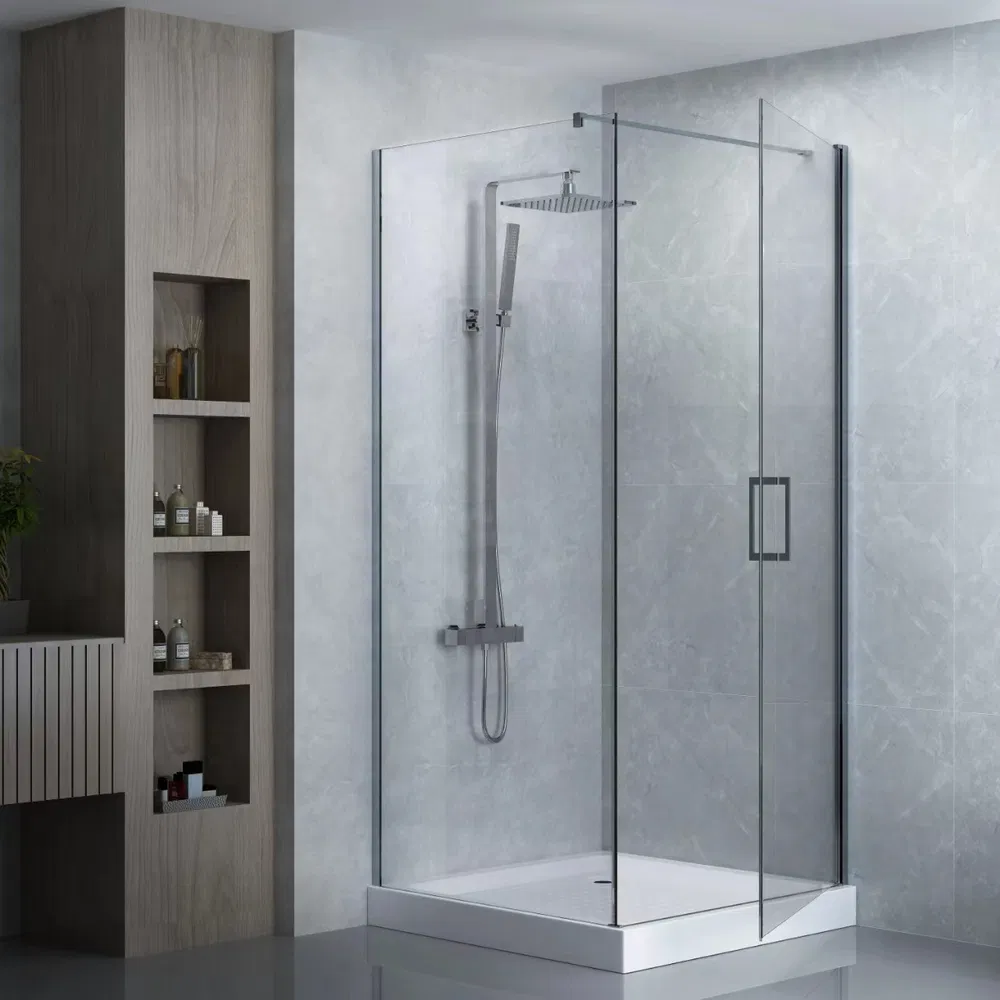 Bathroom Chromed Aluminium Framed Swing Pivot Shower Room Supplier 900X900