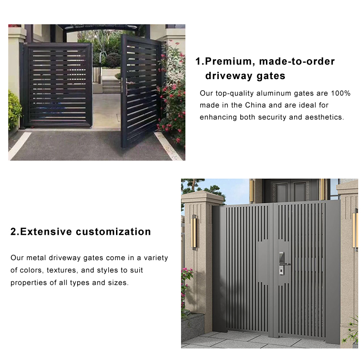 High Quality Metal Aluminum Main Privacy for Villa House Automatic Electric Decorative Front Swing Gate