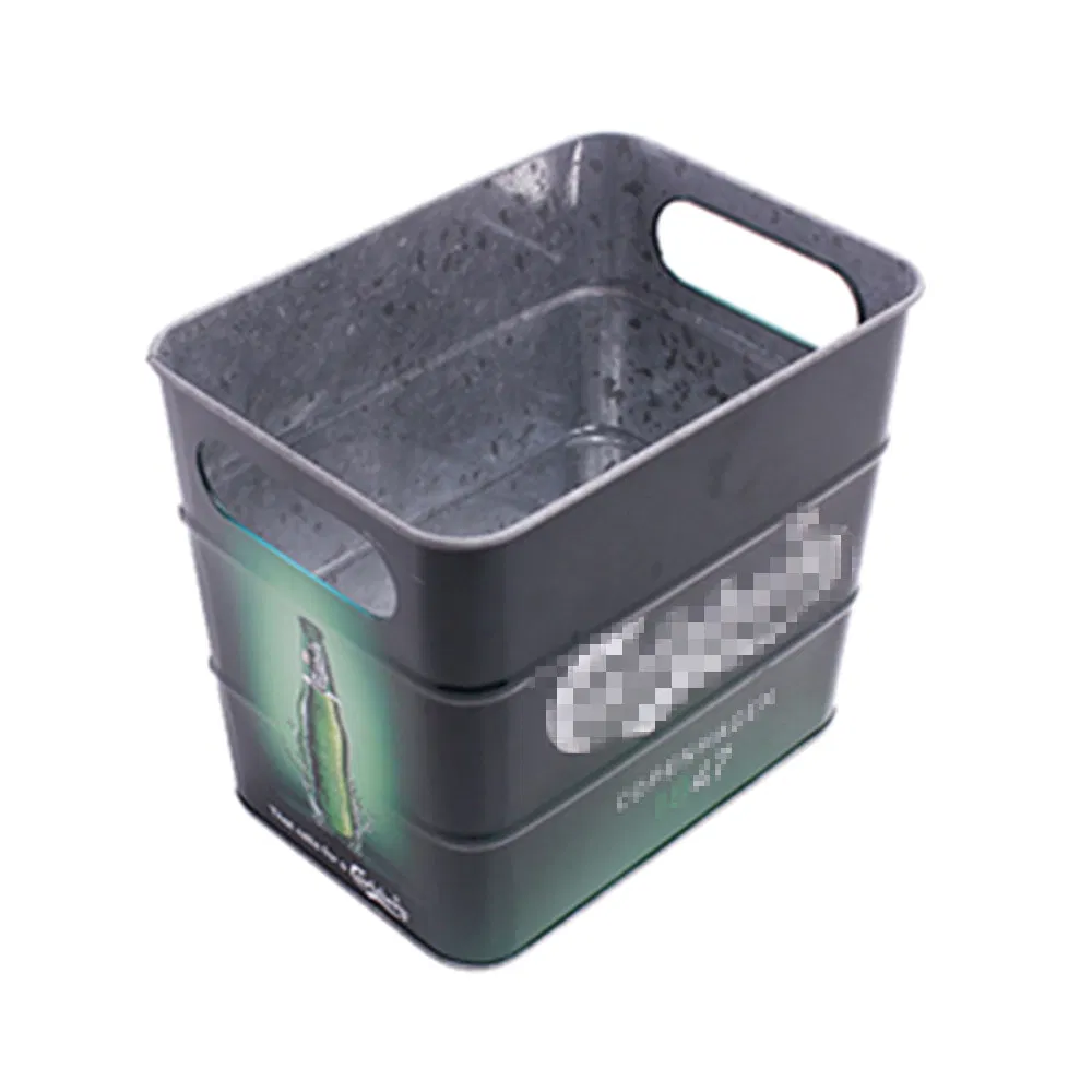 Металлическое ведро для льда и пива, квадратное