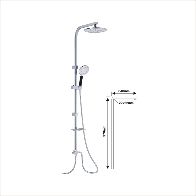 Hot Sell Chrome Shower Set Top Water Inlet/Handheld Shower Bar