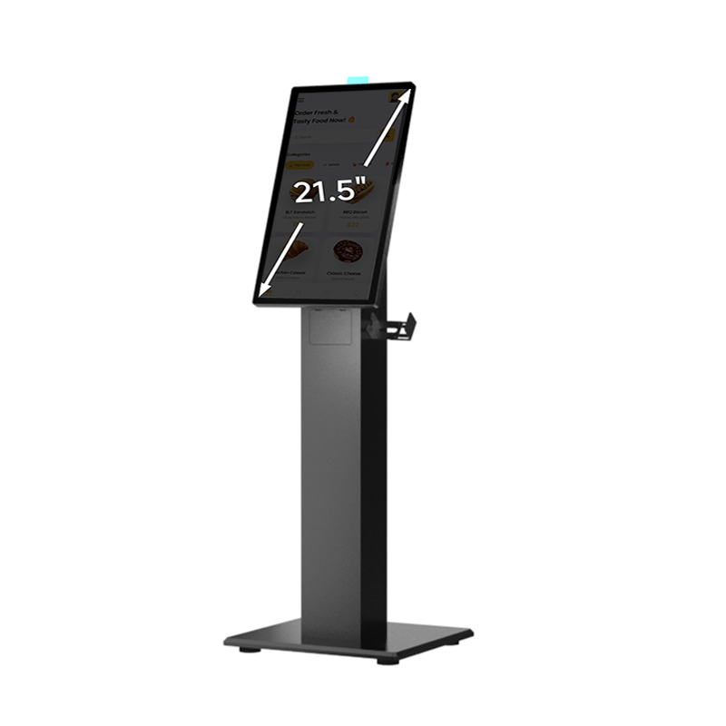Suntek 21.5" Touch Screen Floor Standing Self Service Kiosk with Receipt Printer for Food & Beverage