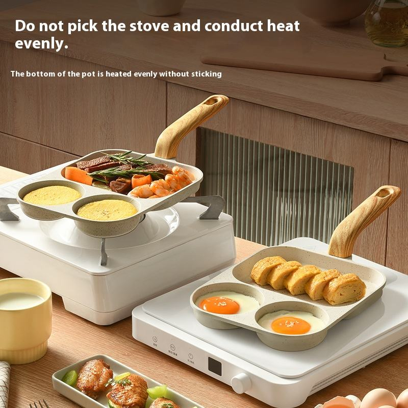 Non-Stick Egg 3 in 1 Frying Pan Egg Burger Maker Pan Pancake Omelet Egg Ham Pans Breakfast for Gas Stove Induction